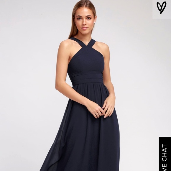 air of romance navy blue maxi dress